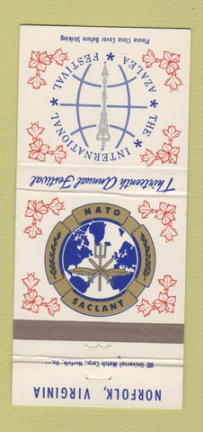 Matchbook Cover International Azalea Festival NATO Saclant Norfolk VA 30 Strike