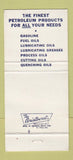 Matchbook Cover - Gulf oil gas WEAR 30 Strike
