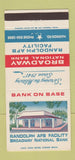 Matchbook Cover - Broadway National Bank Randolph Air Force Base TX 30 Strike