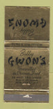 Matchbook Cover - Bill Gwon's Chinese New York City WEAR 30 Strike