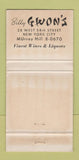 Matchbook Cover - Bill Gwon's Chinese New York City WEAR 30 Strike