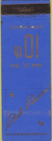 Matchbook Cover - Bob Burns 10th Anniversary 1941