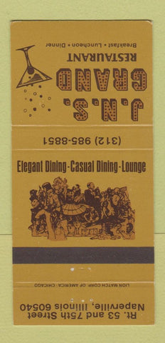Matchbook Cover - JNS Grand Restaurant Naperville IL 30 Strike