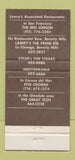 Matchbook Cover - Ben Jonson San Francisco CA restaurant 30 Strike