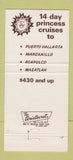 Matchbook Cover - Princess Cruises Los Angeles CA 30 Strike