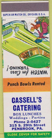 Matchbook Cover - Cassell's Catering Penbrook PA