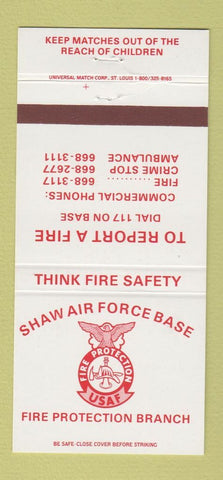 Matchbook Cover - Shaw Air Force Base Fire Protection 30 Strike