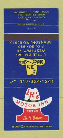 Matchbook Cover - JR's Motor Inn Branson MO 30 Strike