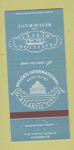 Matchbook Cover Resorts International Atlantic City NJ Pavilion Buffet 30 Strike