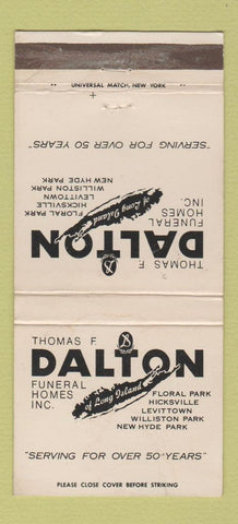 Matchbook Cover - Thomas Dalton Fueral Home Floral Park Hicksville NY 30 Strike