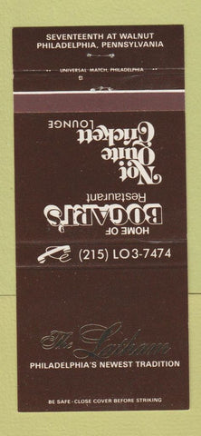 Matchbook Cover - Latham Hotel Philadelphia PA Bogart's 30 Strike