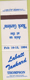 Matchbook Cover - Labatt Tankard Thompson ON
