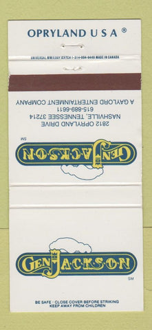 Matchbook Cover - Gen Jackson Opryland USA Nashville TN 30 Strike