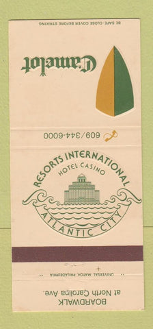 Matchbook Cover - Resorts International Atlantic City NJ Camelot 30 Strike