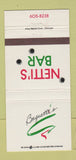 Matchbook Cover - Baguettis Nettie's Bar 30 Strike