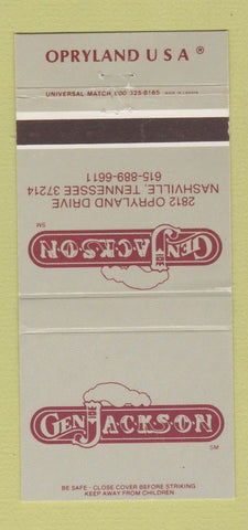 Matchbook Cover - Gen Jackson Opryland USA Nashville TN 30 Strike