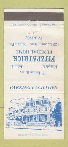 Matchbook Cover - Fitzpatrick Funeral Home Philadelphia PA WEAR 30 Strike