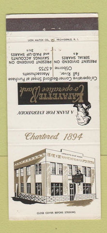 Matchbook Cover - Lafayette COOP Bank Fall River MA 30 Strike