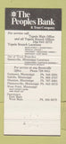 Matchbook Cover - Peoples Bank Trust William Teller Tupelo MS 30 Strike