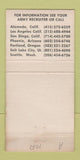 Matchbook Cover - US Army Combat Developments Fort Ord CA WEAR 30 Strike
