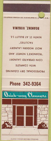 Matchbook Cover - Quick Way Cleaners Roanoke VA SAMPLE