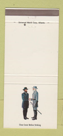 Matchbook Cover - Mason dixon Lines General Lee Grant Civil War 30 Strike