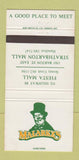 Matchbook Cover - Malarky's Stoney Creek Hamilton ON 30 Strike
