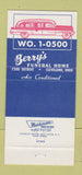 Matchbook Cover - Berry's Funeral Home Cleveland OH Ambulance 30 Strike