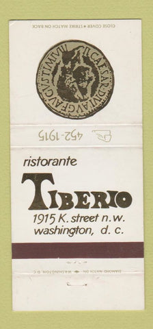 Matchbook Cover - Tiberio Washington DC 30 Strike