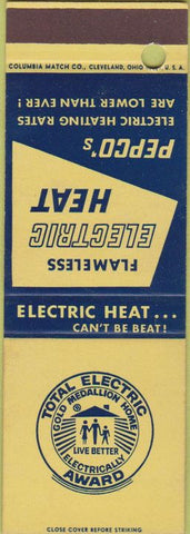 Matchbook Cover - Pepco's Electric Heat SAMPLE