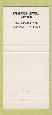 Matchbook Cover - Halverson Leavell Mortuary Torrance CA 30 Strike