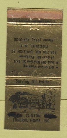 Matchbook Cover - Clinton Funeral Home Peekskill NY WORN 30 Strike