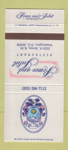 Matchbook Cover - Romeo and Juliet Restaurant Washington DC 30 Strike