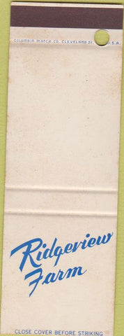 Matchbook Cover - Ridgeview Farm WEAR SAMPLE