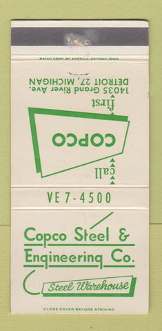 Matchbook Cover - Copco Steel Engineering Detroit MI 30 Strike