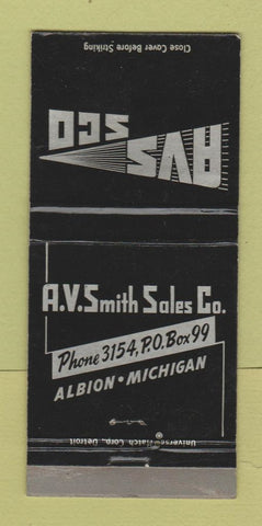 Matchbook Cover - Av Smith Sales Albion MI Castings 30 Strike