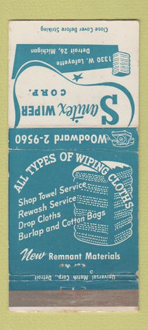 Matchbook Cover - Sanitex Wiper Cloth Bags Detroit MI 30 Strike