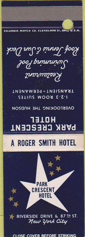 Matchbook Cover - Park Crescent Hotel New York City SAMPLE