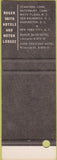 Matchbook Cover - Park Crescent Hotel New York City SAMPLE