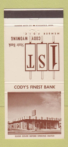 Matchbook Cover - 1st State Bank Cody WY 30 Strike