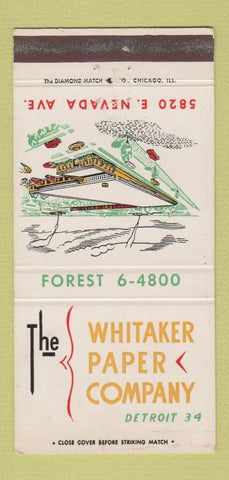 Matchbook Cover - Whitaker Paper Company Detroit MI 30 Strike