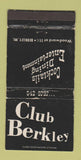 Matchbook Cover - Club Berkley MI WEAR 30 Strike
