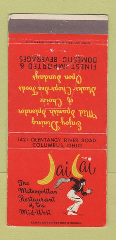 Matchbook Cover - Jai Lai Restaurant Columbus OH 30 Strike