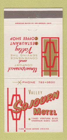 Matchbook Cover - Sojourn Motel Sherman Oaks CA 30 Strike