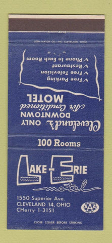 Matchbook Cover - Lake Erie Motel Cleveland OH 30 Strike