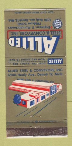 Matchbook Cover - Allied Steel Conveyors Detroit MI WEAR 30 Strike