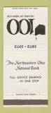 Matchbook Cover - Northeastern Ohio National Bank 1972 Ashtabula OH 30 Strike