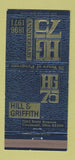 Matchbook Cover - Hill & Griffith Cincinnati OH 1971 30 Strike