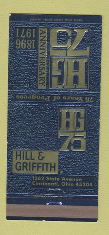 Matchbook Cover - Hill & Griffith Cincinnati OH 1971 30 Strike