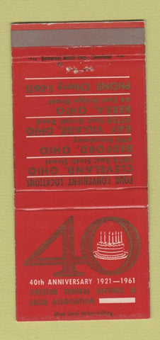 Matchbook Cover - Citizens Federal Savings Cleveland OH 1961 30 Strike